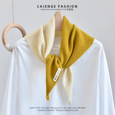 彩恩格羊毛针织三角巾韩版保暖