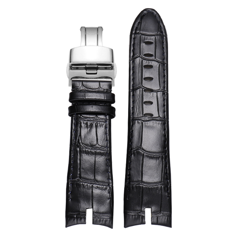 适用于罗杰杜彼手表带男真皮王者系列圆桌骑士凹口鳄鱼手表带男女