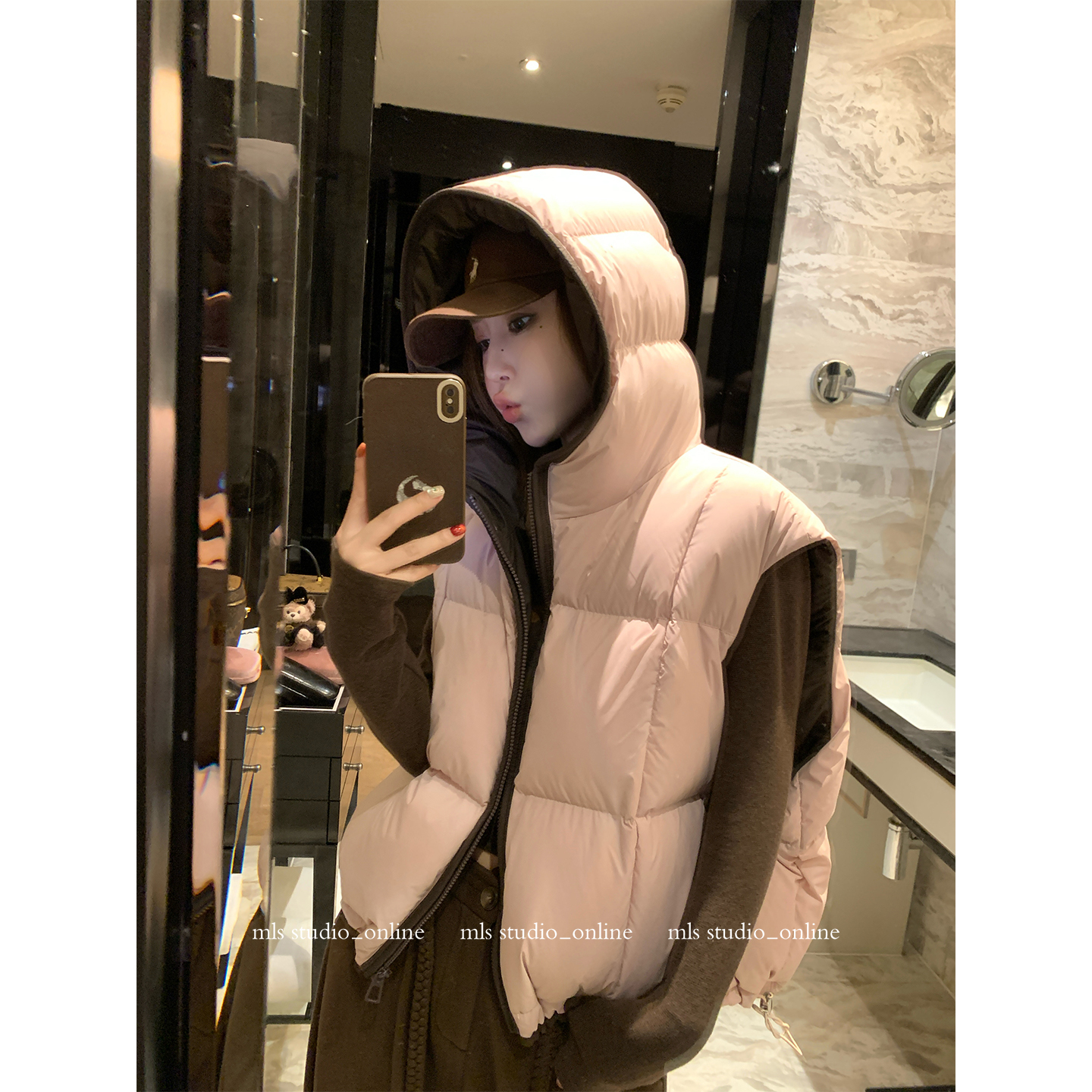 MLS 11/24 20点上新88折【蜜桃麻薯】soft腔调 粉咖撞色马甲