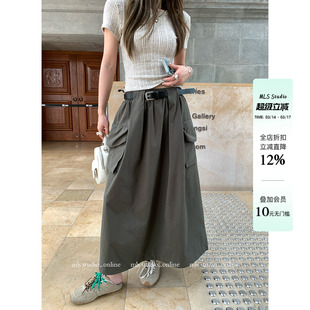 MLS 大热工装裙时髦必buy2026春夏新款女A字松紧腰口袋工装裙