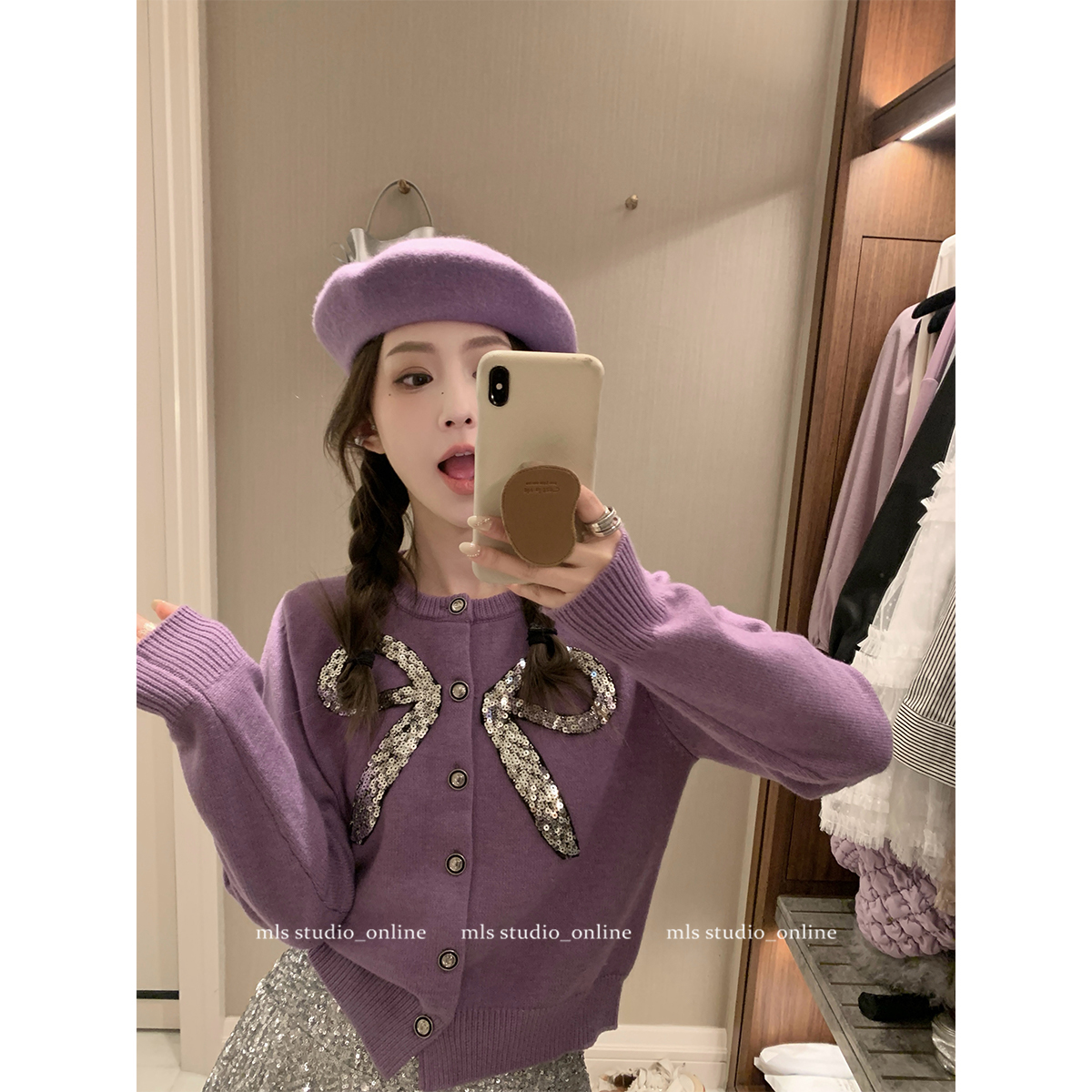 MLS韩系甜girl针织开衫
