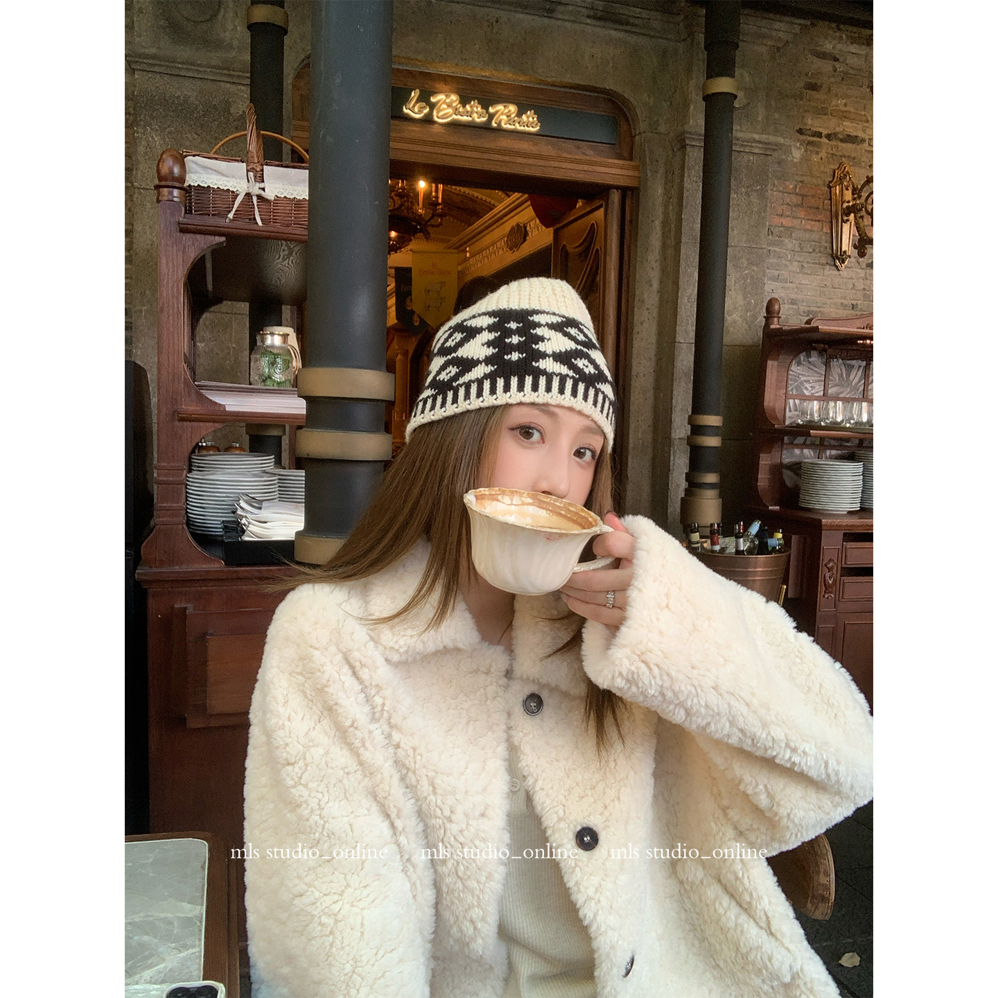 MLS绒熊抱抱仿羊羔毛外套女