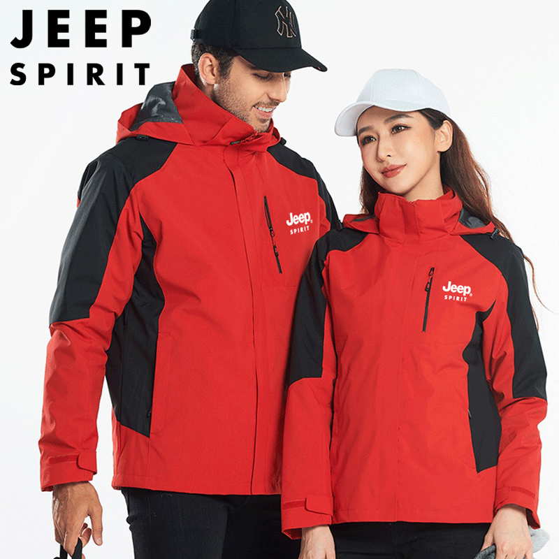 2025新款冬季户外情侣款三合一防风衣冲锋衣可拆卸抓绒加厚两件套