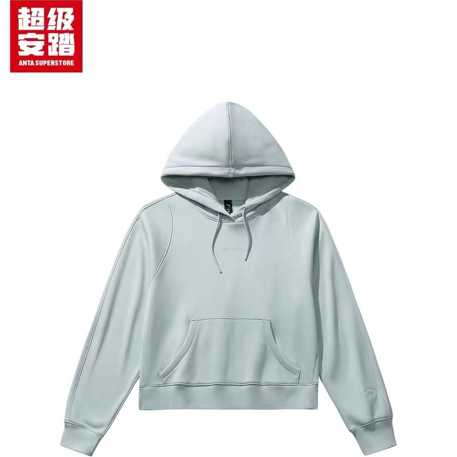 超级安踏女子加绒连帽卫衣秋冬保暖休闲长袖运动外套162548720U