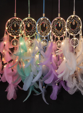 印第安白月光捕梦网挂饰礼品少女心风铃森系房间装饰品生日礼物