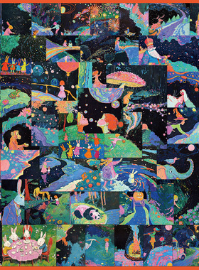 50张梦境童话贴纸手账透明手机壳DIY充电宝装饰小图案行李箱贴画