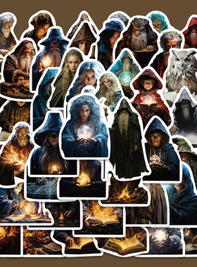 50张巫师贴纸笔记本电脑手账本手机壳iPad水杯装饰防水diy贴画