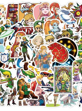 50张塞尔达传说涂鸦游戏贴纸行李箱摩托车笔记本电脑防水贴画