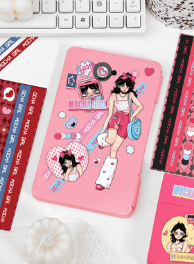 16张摩卡少女洛莉少女咕卡贴纸手机壳手账本iPad卡套装饰diy贴画