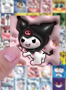 62张卡通人物贴纸三丽鸥海绵宝宝高颜值ins风可爱少女防水贴画