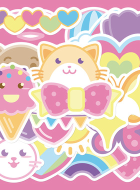 22张可爱卡通小贴纸行李箱手账本手机壳电脑装饰防水DIY装饰贴画