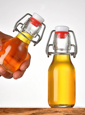 迷你卡扣60ml玻璃瓶小酒瓶酵素饮料瓶食用油山茶油样品分装瓶密封