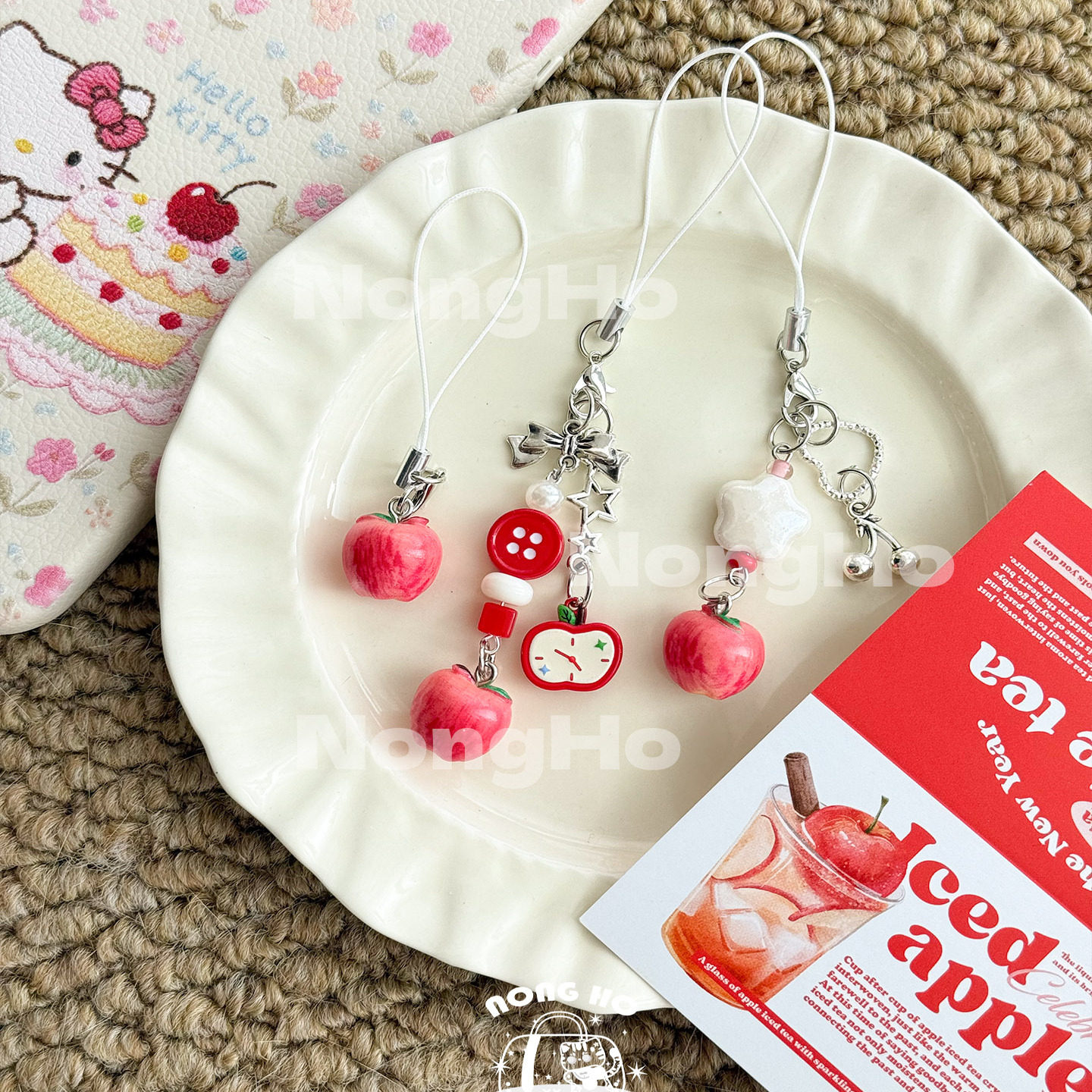 原创苹果手机链少女心可爱钥匙扣