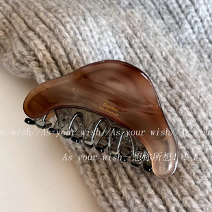 抓夹通勤日常百搭后脑勺盘发夹子 三角款 韩系秋冬拼接款 鲨鱼夹新款