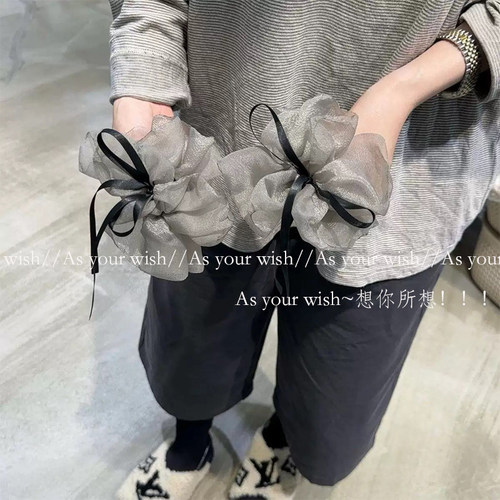 温柔网纱蝴蝶结飘带抓夹