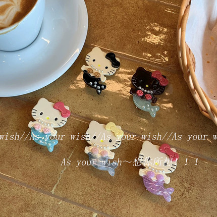 超萌小众设计感可爱少女kitty醋酸鸭嘴夹2025新款甜美刘海夹发饰