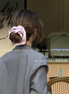 高品质丝光缎面大肠发圈超大号纯色高级感低马尾发绳气质少女发饰