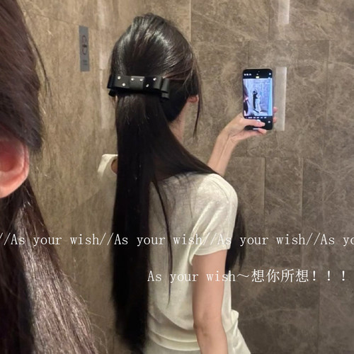 轻奢温柔带钻蝴蝶结香蕉夹