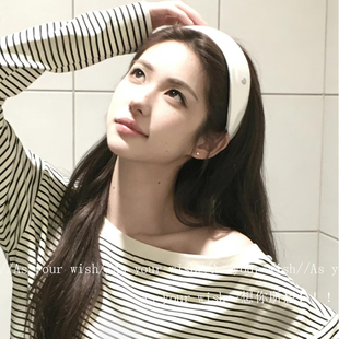 元 气少女甜心纯色布艺发箍复古小众简约高级感洗脸头箍高颅顶发饰