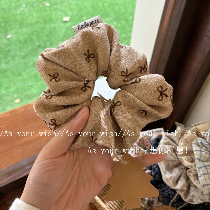 韩系复古小碎花刺绣大肠发圈