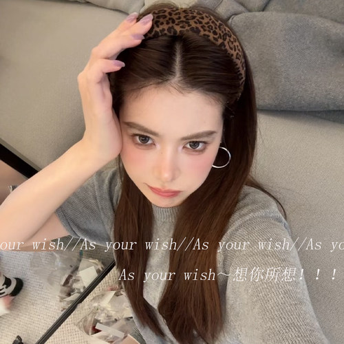 韩国复古豹纹发箍高颅顶显脸小