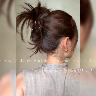 高马尾南瓜抓夹女新款 高级感饱满后脑勺发夹子简约气质鲨鱼夹头饰