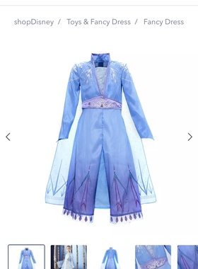 兒童禮物Disneystore Frozen2 fancydress elsa costume for kids