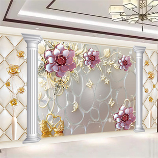 2026年新款客厅花朵花卉装饰画自粘墙贴电视沙发背景墙贴画壁纸