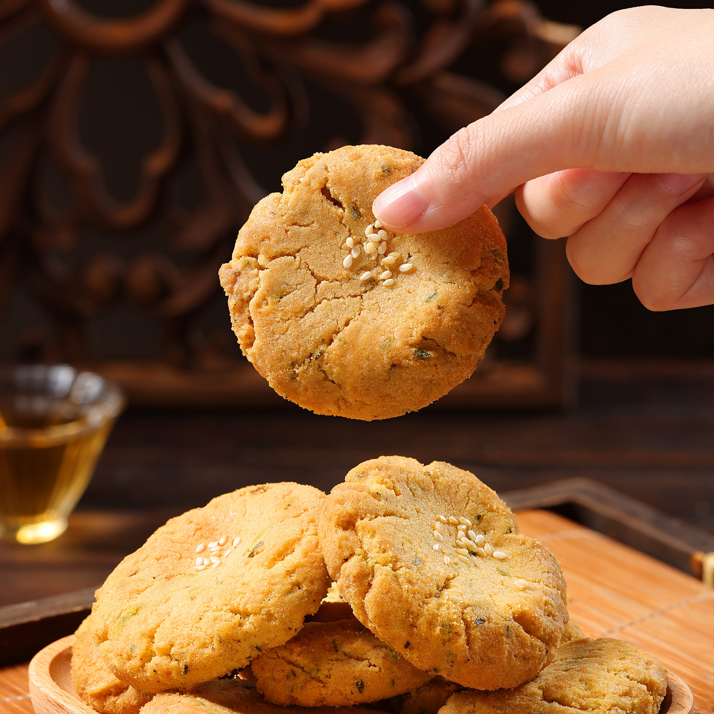 陕拾叁葱香花椒味桃酥饼干传统中式糕饼茶点心休闲办公室零食小吃