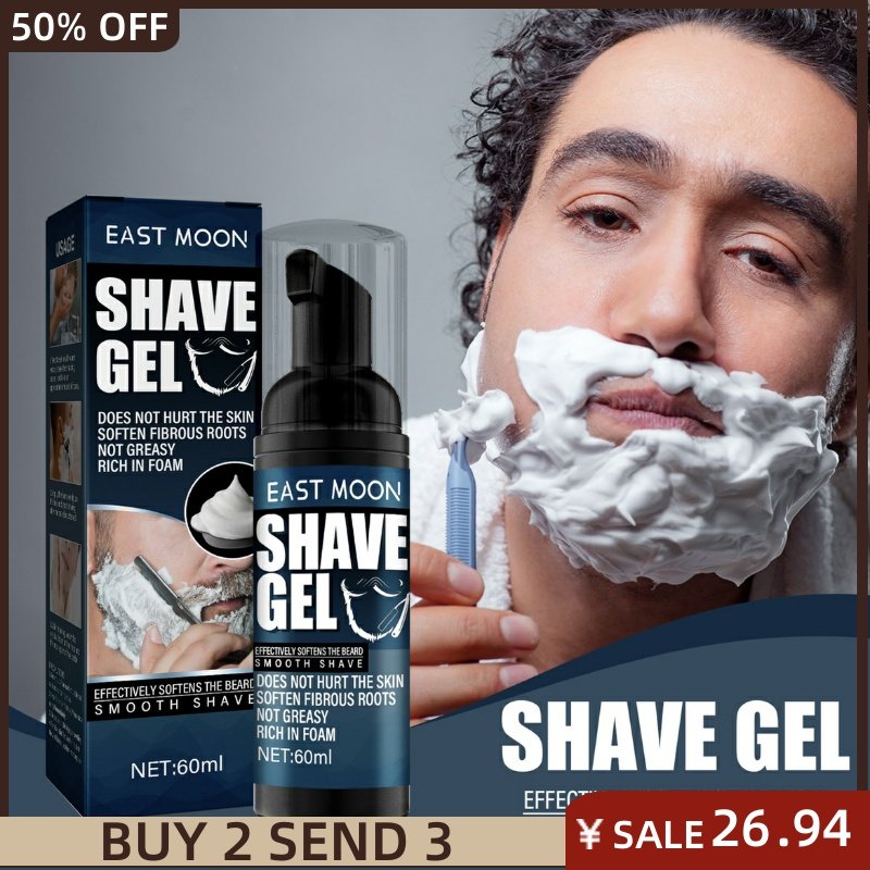 men's shave gel foam refreshing cleanser beard softening