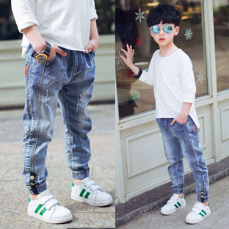 children jeans big kids denim pants pupils boys feet trouser