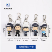 警察公仔钥匙扣police挂件创意卡通警察节日纪念宣传活动儿童礼品
