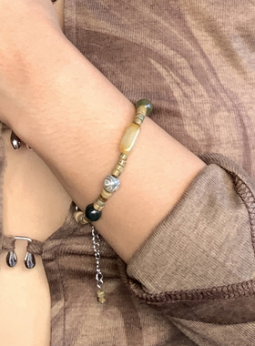 奇妙山海藏风天然石手链复古