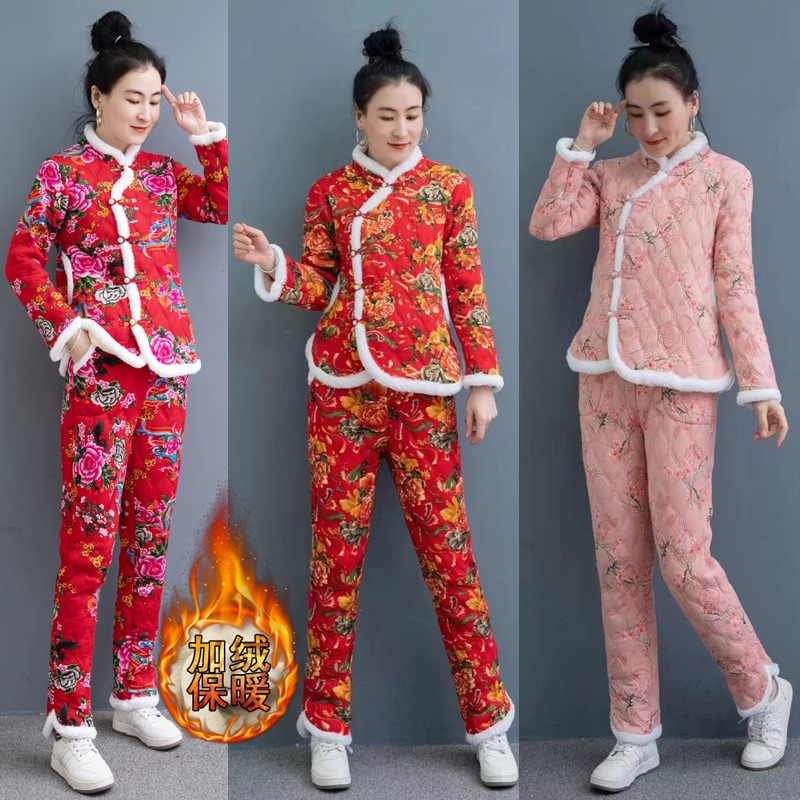 东北大花棉服民族风加厚加棉
