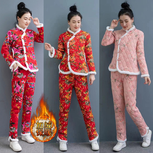 全套加绒加厚保暖棉服 民族风棉袄棉裤 抖音爆款 东北大棉袄2024新款