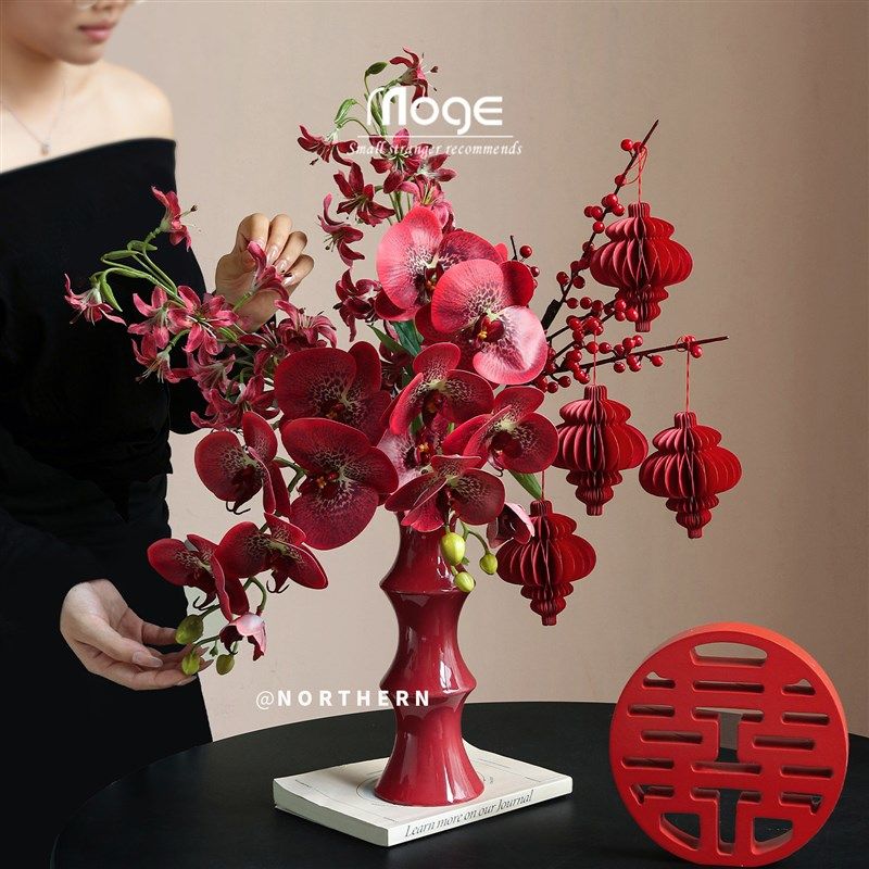 人气 c 冬青果蝴蝶兰仿真花束红色喜庆假花乔迁礼物开业装饰摆,家居饰品,仿真花/假花,淘宝优惠券,粉丝福利购,淘宝优惠卷
