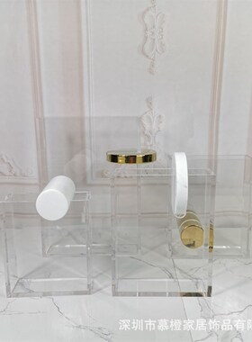 精选现代北视新中l式亚克力不锈钢花器摆件家厅客居电欧柜玄关软