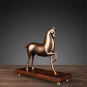 新品 客厅皇家唐马桌面办公室x摆件工艺品黄铜千里马铜摆饰装 饰品