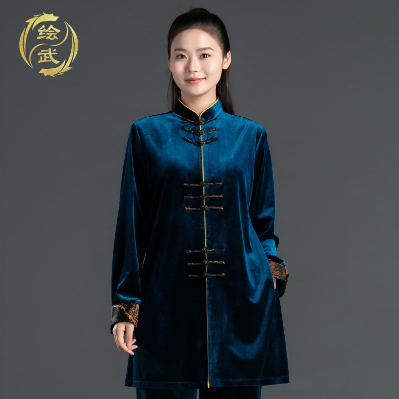 新选洋气太极服年新款秋冬款x女款练功服高端金丝绒比赛表演服套