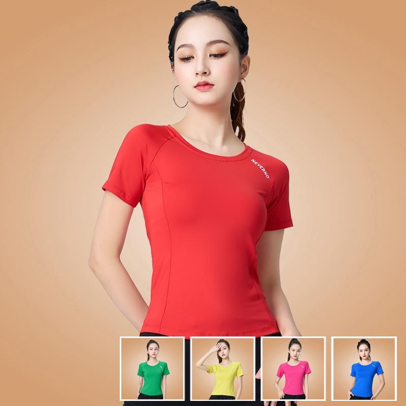 新选杨丽萍广场舞服装运r动快干服装秋夏长袖健身跑步舞服装短袖