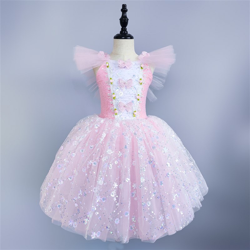 新选儿童a芭蕾舞裙新款吊带纱裙女童蓬蓬裙演出服幼儿小风筝舞蹈