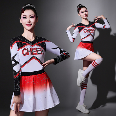 新选拉拉队演出j服女健美操体操竞技比赛团体舞蹈服装成人啦啦操