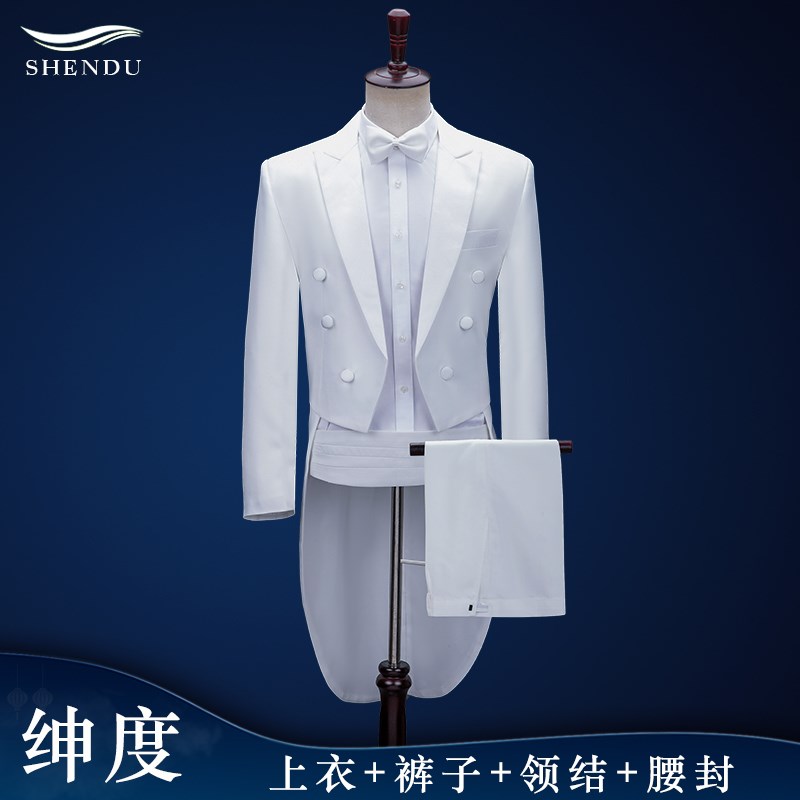 新选燕尾服男装演出服主持西服套B装男士歌手西装婚礼魔术师合唱