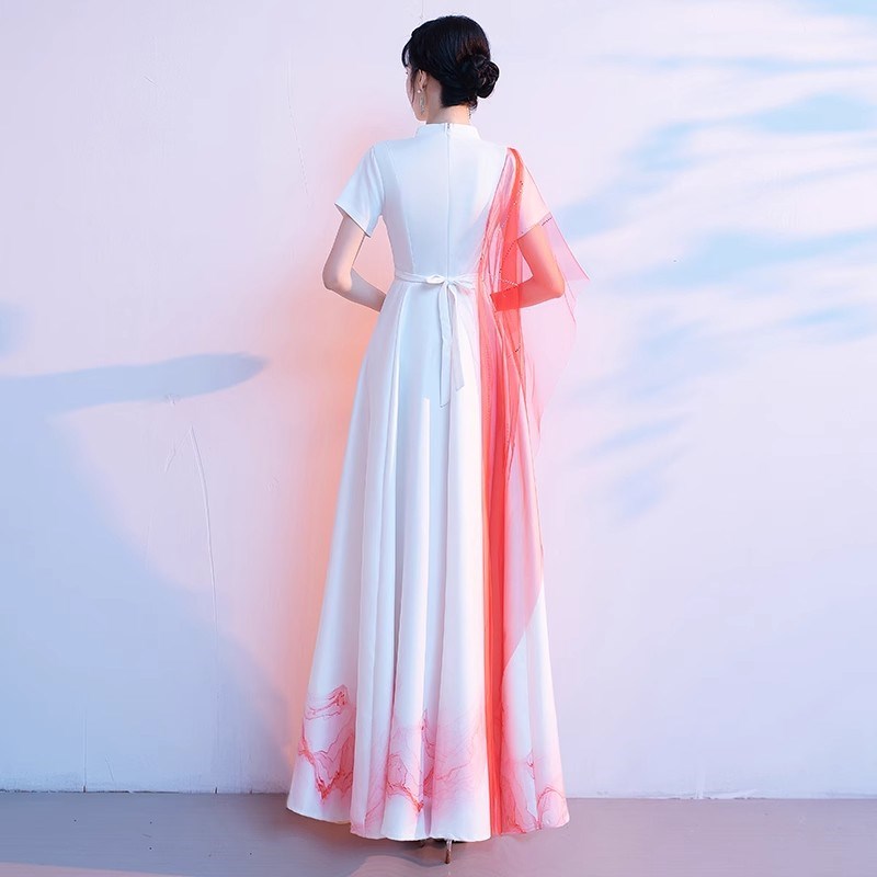 新选满江红男女款j大合唱团演出服学生唱红歌长裙成人诗朗诵舞台