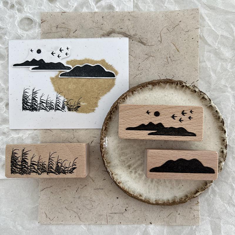 古风山川造景图案手帐印章文艺手作背景装饰书画印章复古木质印章,文具电教/文化用品/商务用品,成品印章/学生用印/火漆,淘宝优惠券,粉丝福利购,淘宝优惠卷