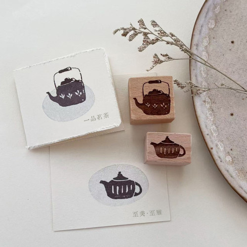 复古茶壶图案手帐印章