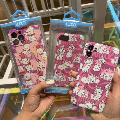 夜光小飞象粉色白猫少女心手机壳