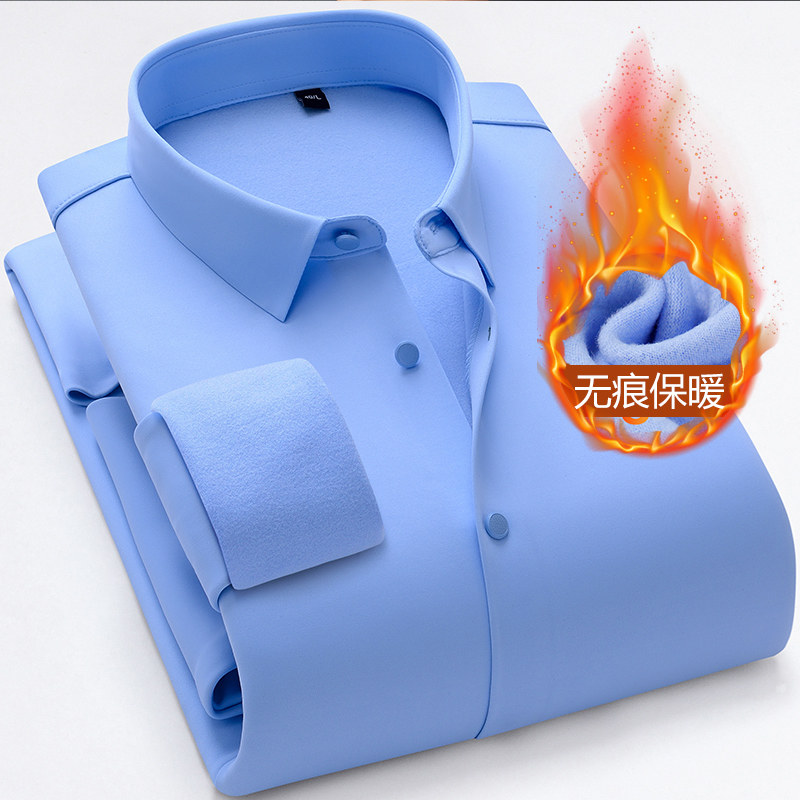 衬衫领加绒加厚保暖上装