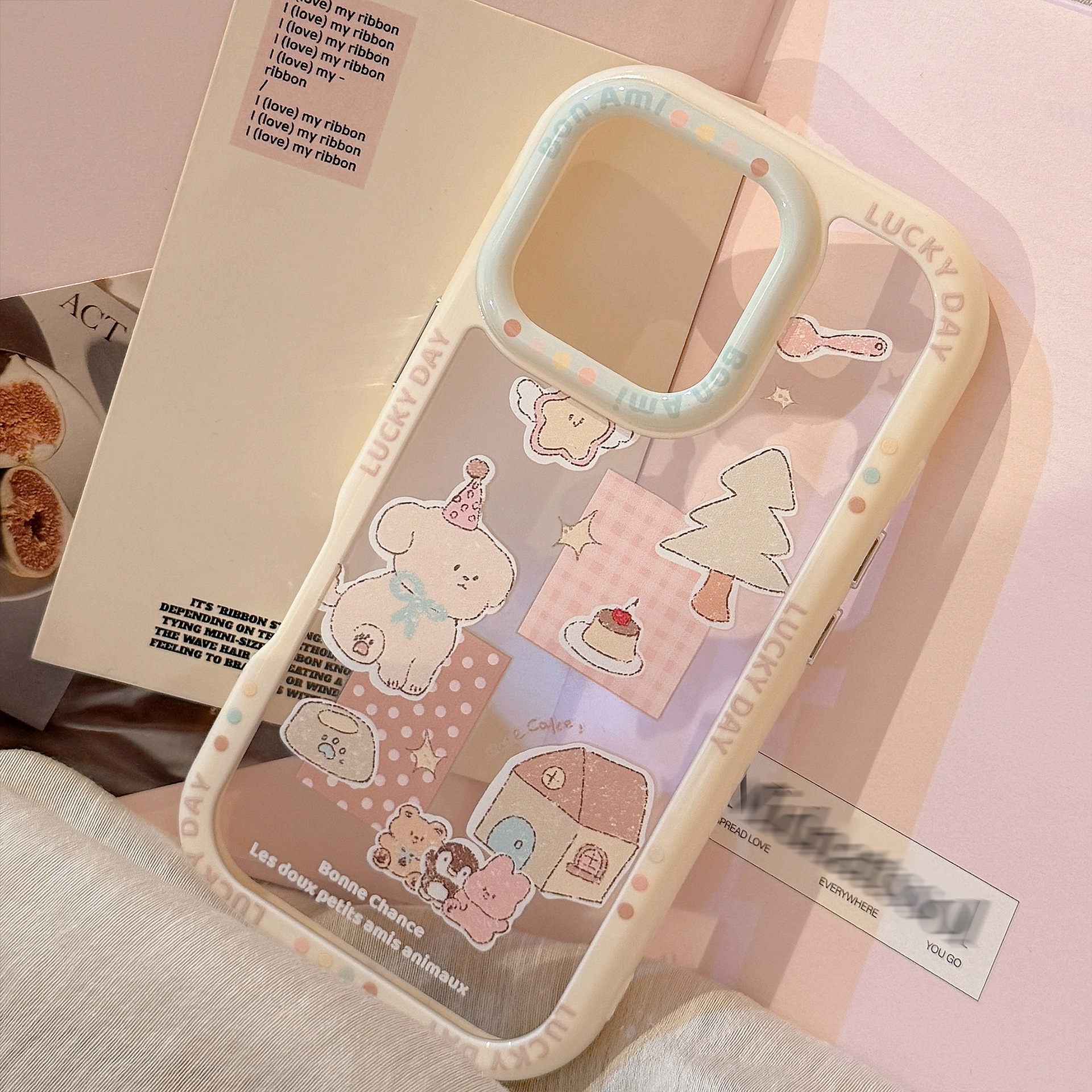 韩系小狗适用iphone16手机壳iphone13亚克力14苹果1511卡通硬