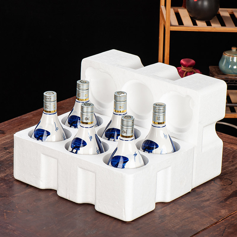 青花瓷汾白酒空包装盒白酒泡沫箱加外箱快递物流包装盒防摔泡沫盒,包装,泡沫箱,淘宝优惠券,粉丝福利购,淘宝优惠卷
